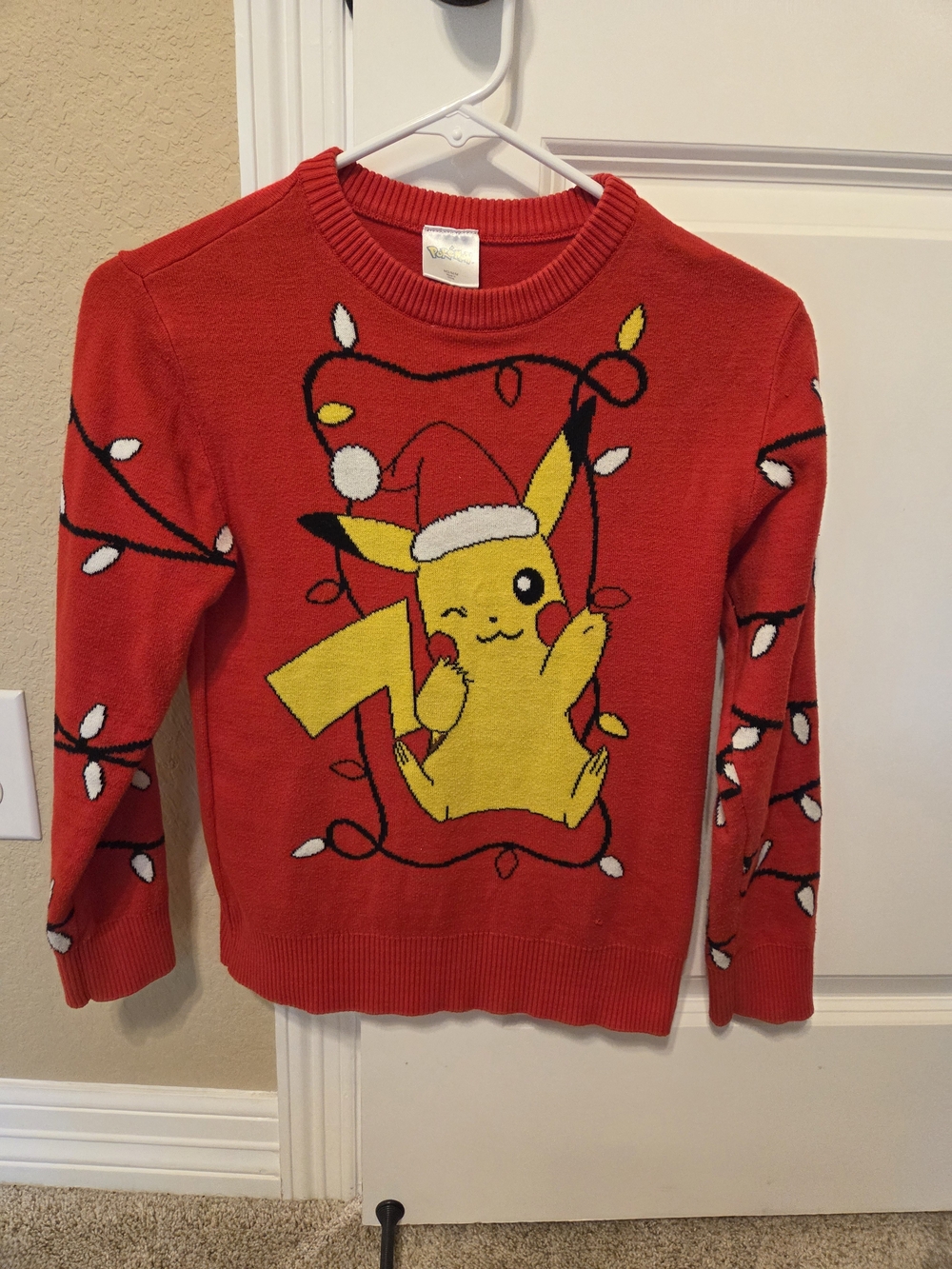 Kids Red Pikachu Holiday Sweater